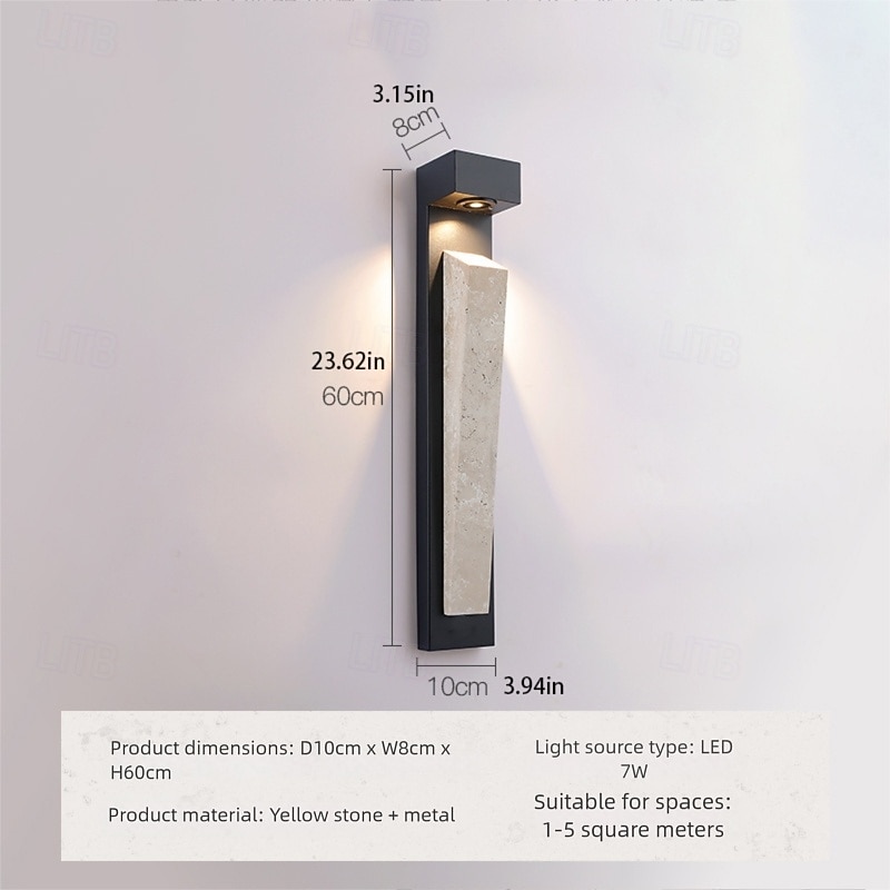 Intérieur LED Appliques Murales Extérieures Appliques Murales Intérieures Extérieur Métal Pierre Applique murale IP44 110-120V 220-240V de 2026 ? $250.29 –P6
