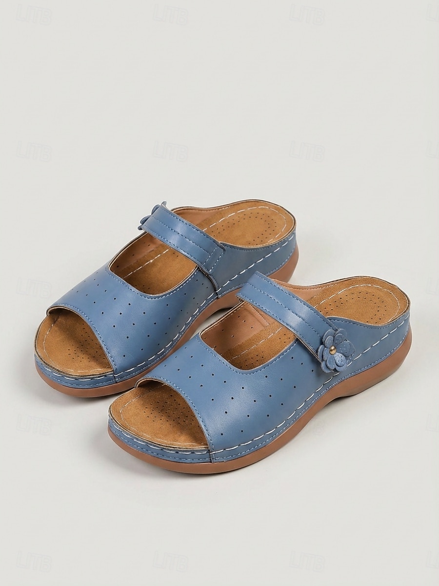 Women's Sky Blue Appliques Slide Sandals – Breathable Cutout Lightweight Comfort Summer Shoes for Casual, Travel and Everyday Wear 2026 - $24.99 –P3