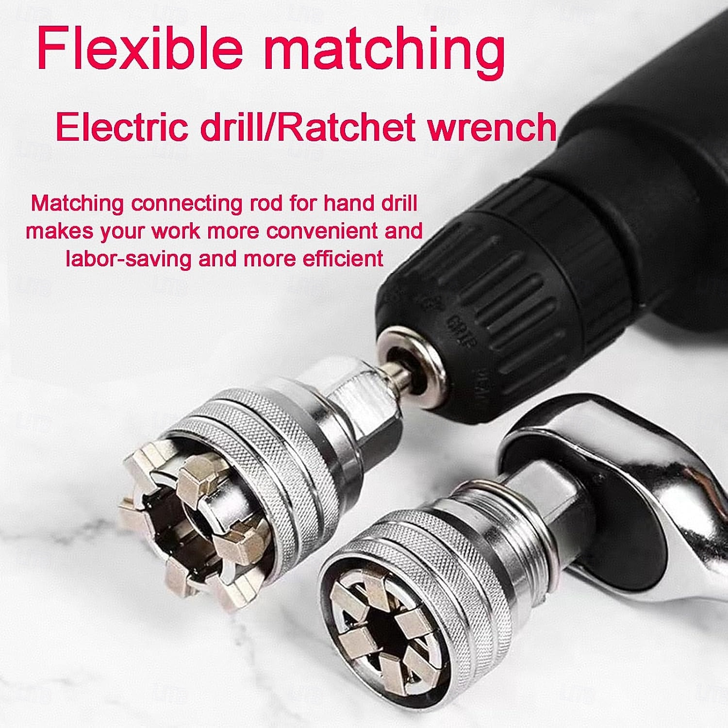 סט כלי מפתח ברגים אוניברסלי מתכוונן, שקע תחזוקה אוניברסלי רב תכליתי 10 מ"מ-19 מ"מ עבור מחגר בעל הנעה 3/8 אינץ', מפתח מומנט &מקדחה חשמלית 2 סטים 2026 - $25.99 –P6