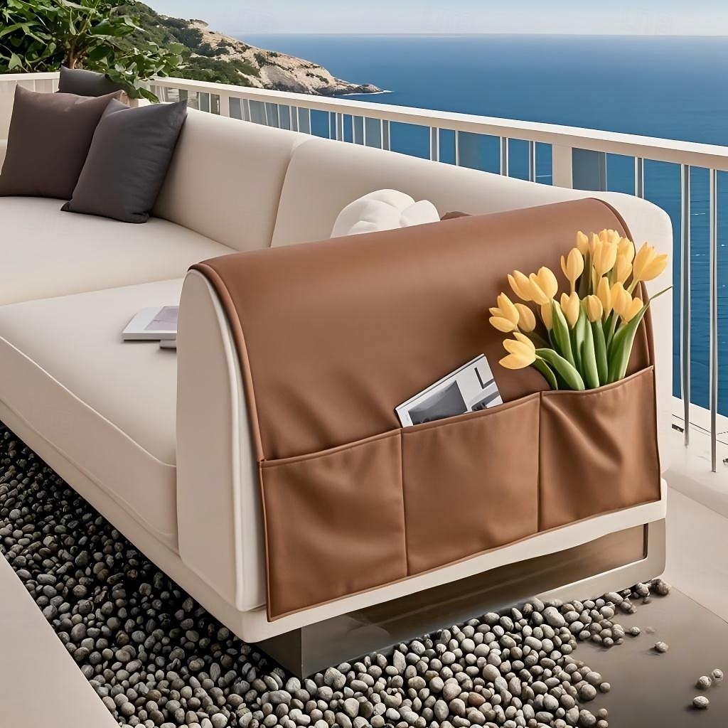 غطاء مسند ذراع أريكة مقاوم للماء مع جيوب تخزين، واقي أريكة مانع للانزلاق لغرفة المعيشة، غطاء جانبي عصري لحماية مساند أذرع الأثاث، مناسب للحيوانات الأليفة، سهل التنظيف 2026 - $22.99 –P13