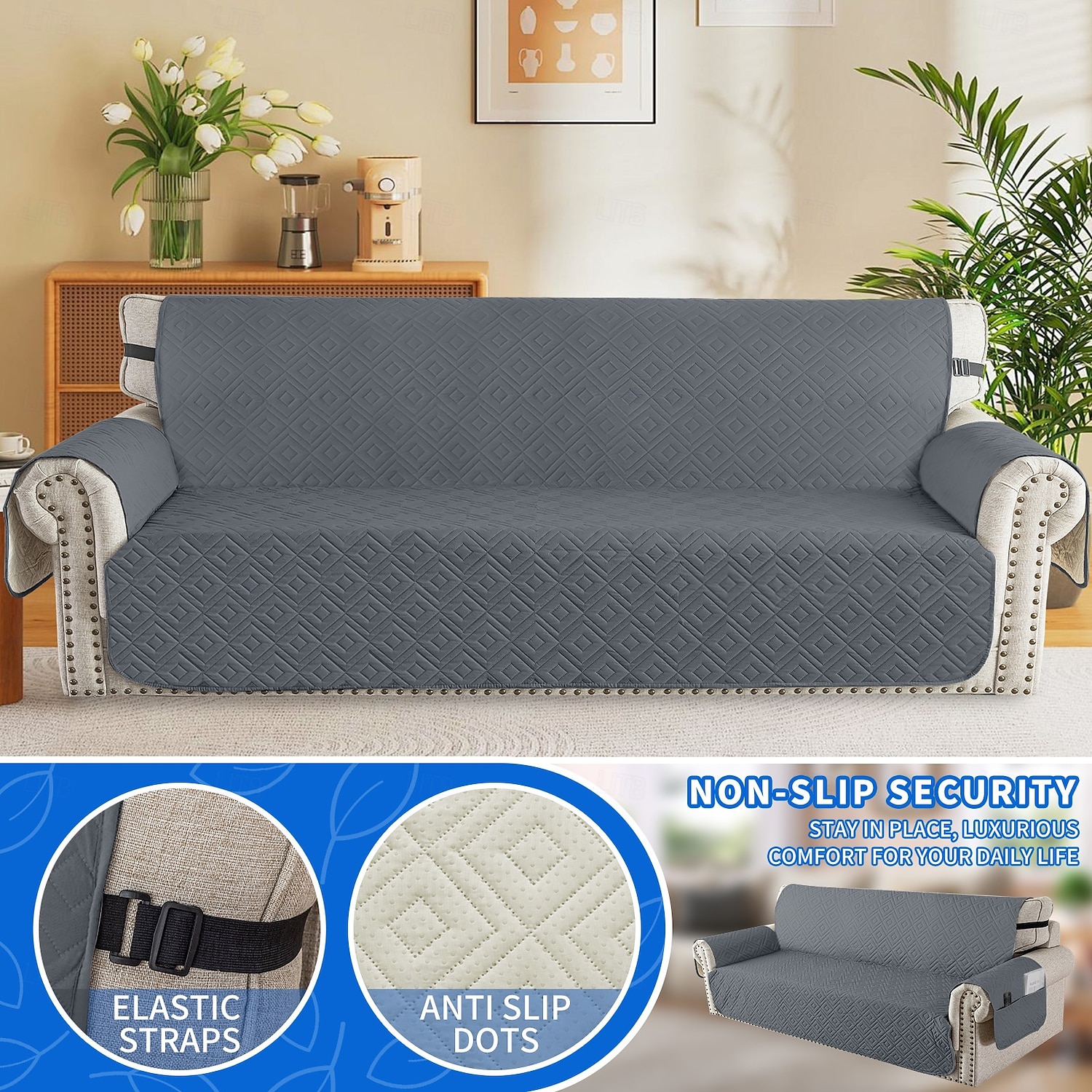 Водонепроницаемый нескользящий чехол для дивана для домашних животных, однотонный, защищает диван от мочи, моющийся чехол для мебели для собак и кошек. 2026 - $30.99 –P7