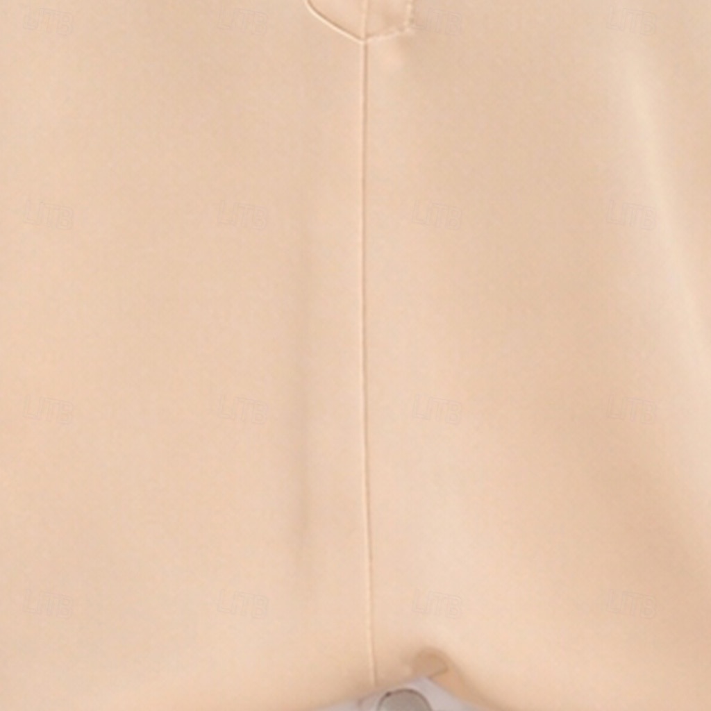 Women's Shirt Summer Shirt Casual Shirt Chiffon Tops Ruched Buttons Solid Color Plain Elegant Vacation Fashion 3/4 Length Sleeve V Neck Regular Tops Daily Streetwear Holiday Apricot Summer Spring Fall 2026 - $34.99 –P4