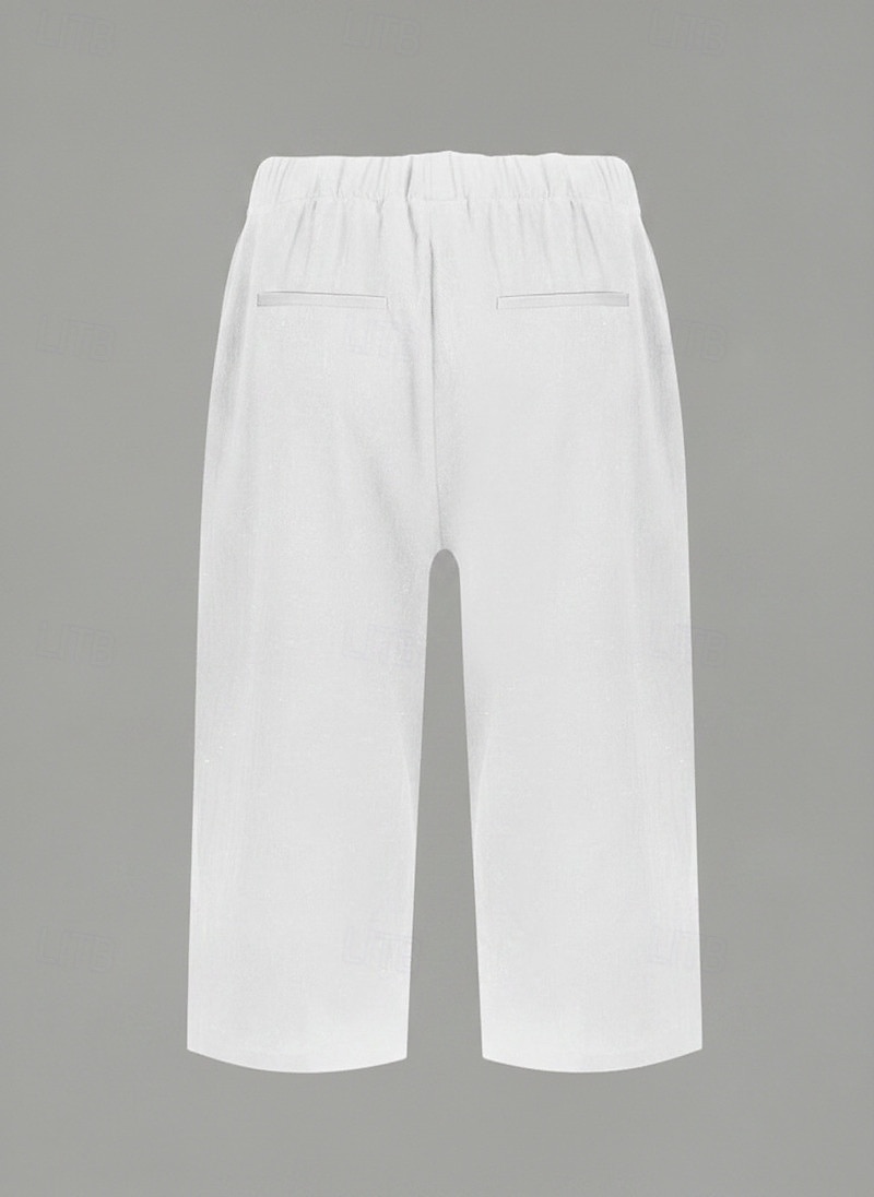 Pentru femei Pantaloni Capri Pantaloni Pantaloni scurți de vară 100% Βαμβάκι Șic Stradă Casual Lungime gambă Natural Simplu Buzunar Respirabilitate Απαλό Comfortabil Micro-elastic Casual Purtare 2026 - $29.99 –P12