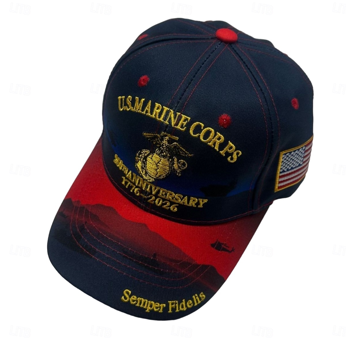 U.S. Marine Corps 250-årsjubileumsbaseballcaps 1775-2025, brodert militærhatt med Semper Fidelis, amerikansk flagg, rød &blå patriotisk justerbar lue 2026 - $21.99 –P8