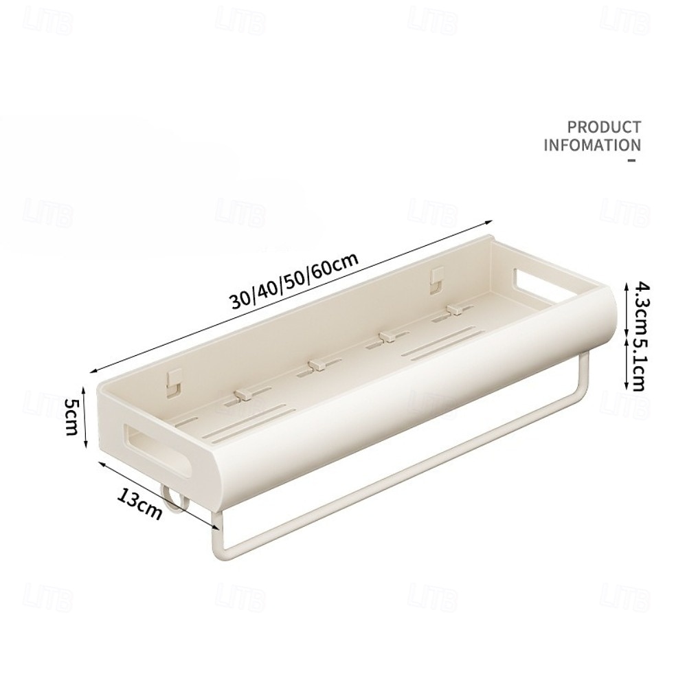 Prateleira de parede para banheiro, estilo creme, 30/40/50 cm – organizador para pia e vaso sanitário, sem necessidade de furar, economiza espaço, durável, fácil de instalar, perfeito para organizar o de 2026 por $18.99 –P4