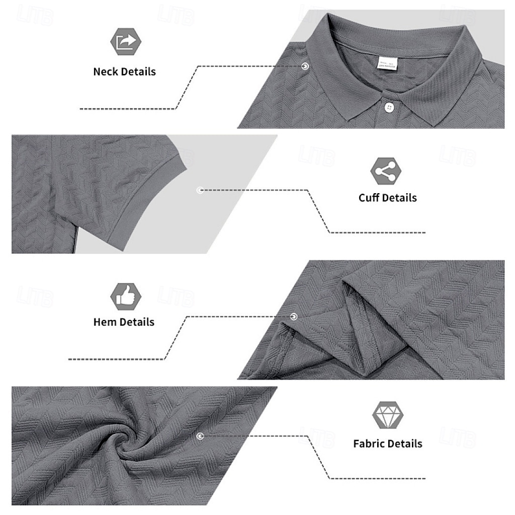 Men's Polo Polo Shirts Casual Street Lapel Short Sleeve Basic Modern Plain Lightweight Buttons Summer Spring Regular Fit Black White Khaki Dark Grey Army Green Polo 2026 - $21.99 –P6