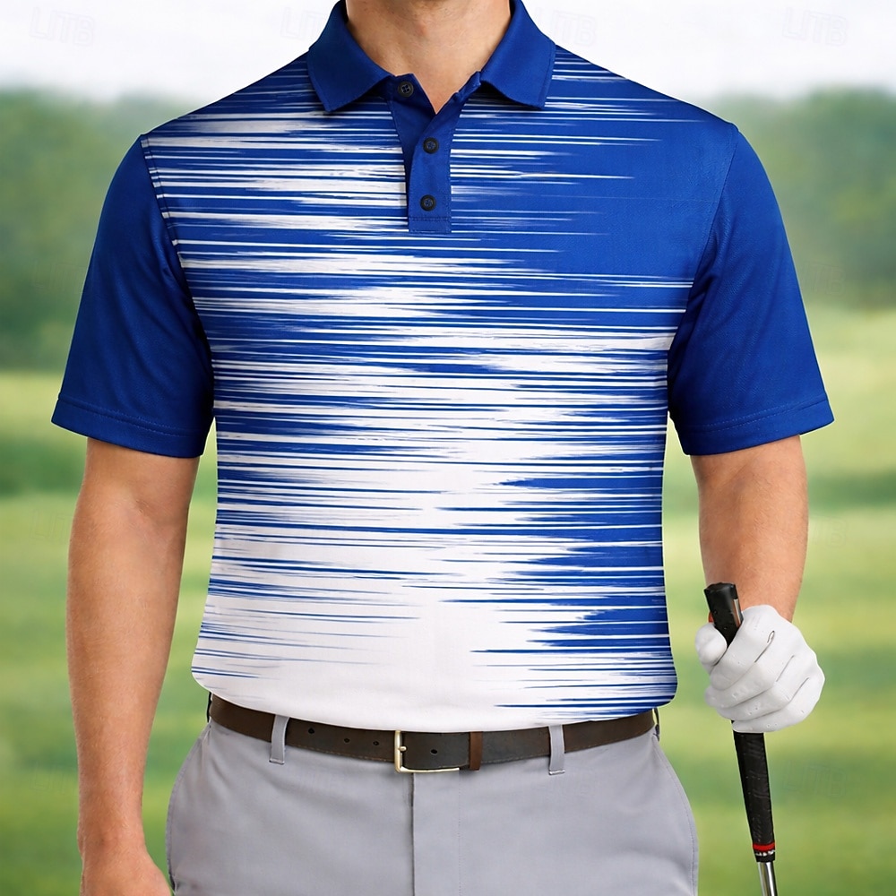 Hombre Golf Línea Camisetas polo deportivas Manga Corta Camisas de polo Camisas con cuello Casual Ropa Deportiva Ropa Cotidiana Impresión 3D Botones Verano Primavera Azul Piscina Morado Negro 2026 - $22.99 –P2