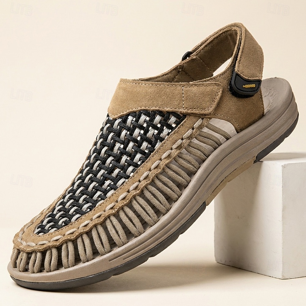 mocassini casual da uomo beige intrecciati, traspiranti, leggeri e comodi, ideali per camminare, perfetti per l'estate, per tutti i giorni, i viaggi, la guida e il tempo libero del fine settimana. del 2026 a $42.99 –P1