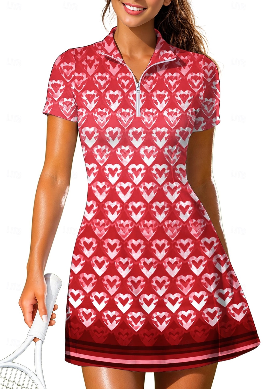 Γυναικεία Καρδιά Γεωμετρικό Βαθμίδα Καρό Φόρεμα τένις Αθλητικό φόρεμα Κοντομάνικο Στάμπα Αναπνέει Τέννις Γκολφ Μπάντμιντον Γιακάς Περιλαίμιο Polo Φορέματα Ανοικτό Κίτρινο Πράσινο Ανοικτό Κόκκινο 2026 - $27.99 –P10