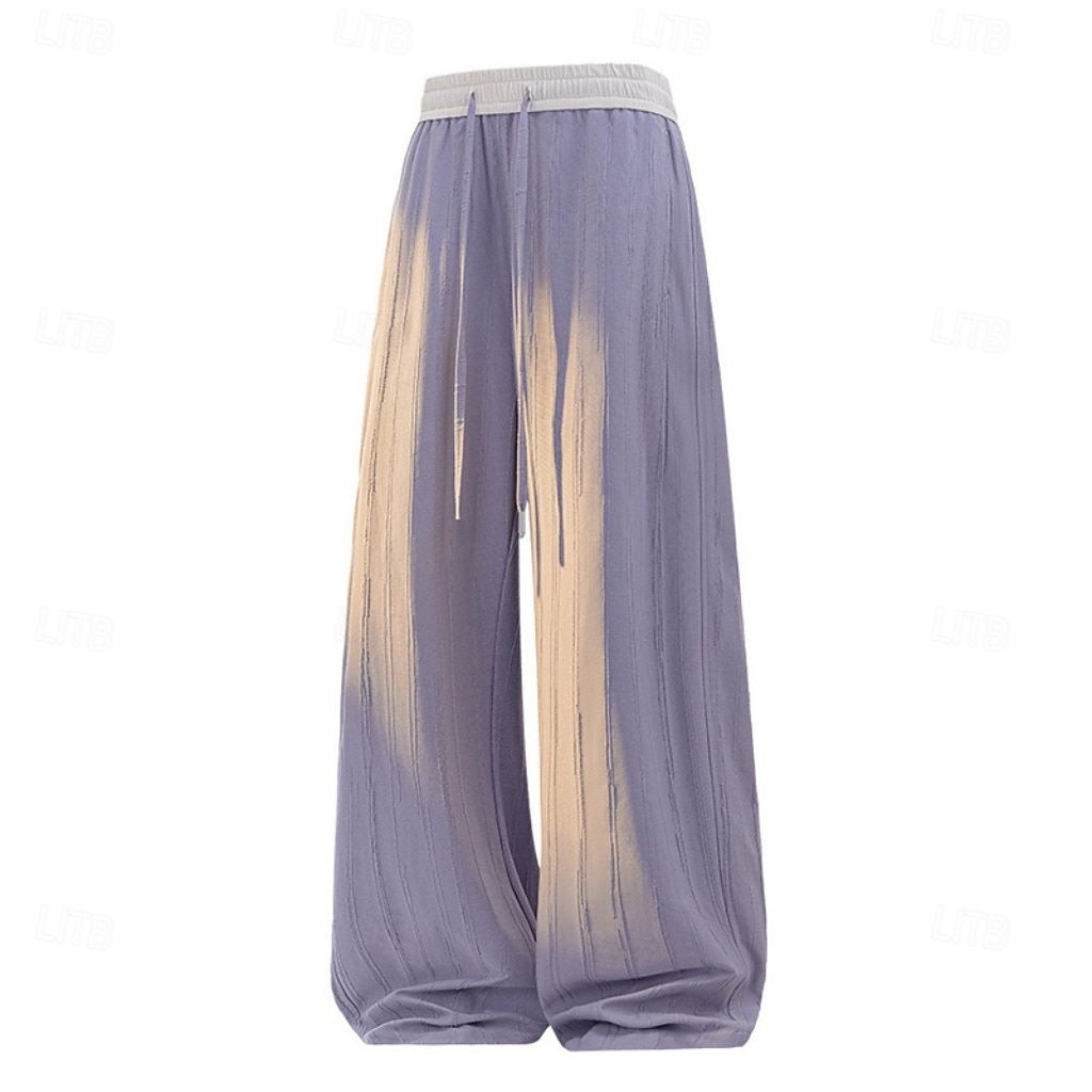 Hombre Pantalones Pantalones casuales Pantalones anchos Jacquard Correa Bolsillo Plano Comodidad Suave Casual Diario Exterior Vacaciones Moda Negro Morado Rígido 2026 - $26.99 –P7