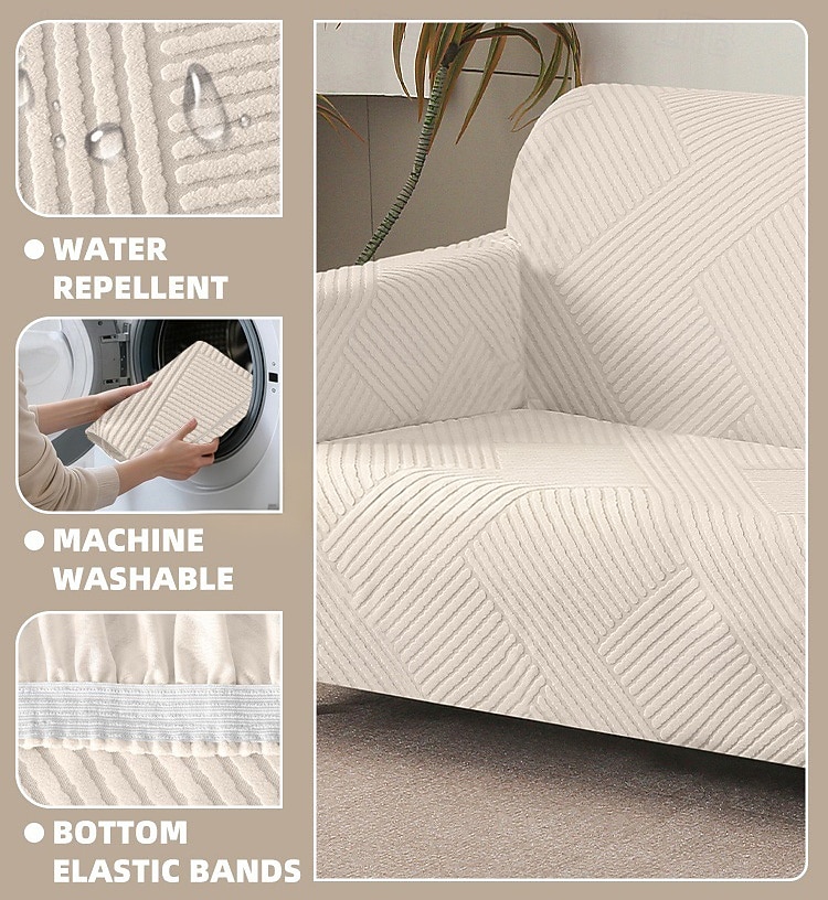 Waterbestendige, elastische bankhoes, jacquard hoes, antislip, wasbaar, meubelbeschermer, huisdiervriendelijk, voor de woonkamer. 2026 - $37.99 –P9