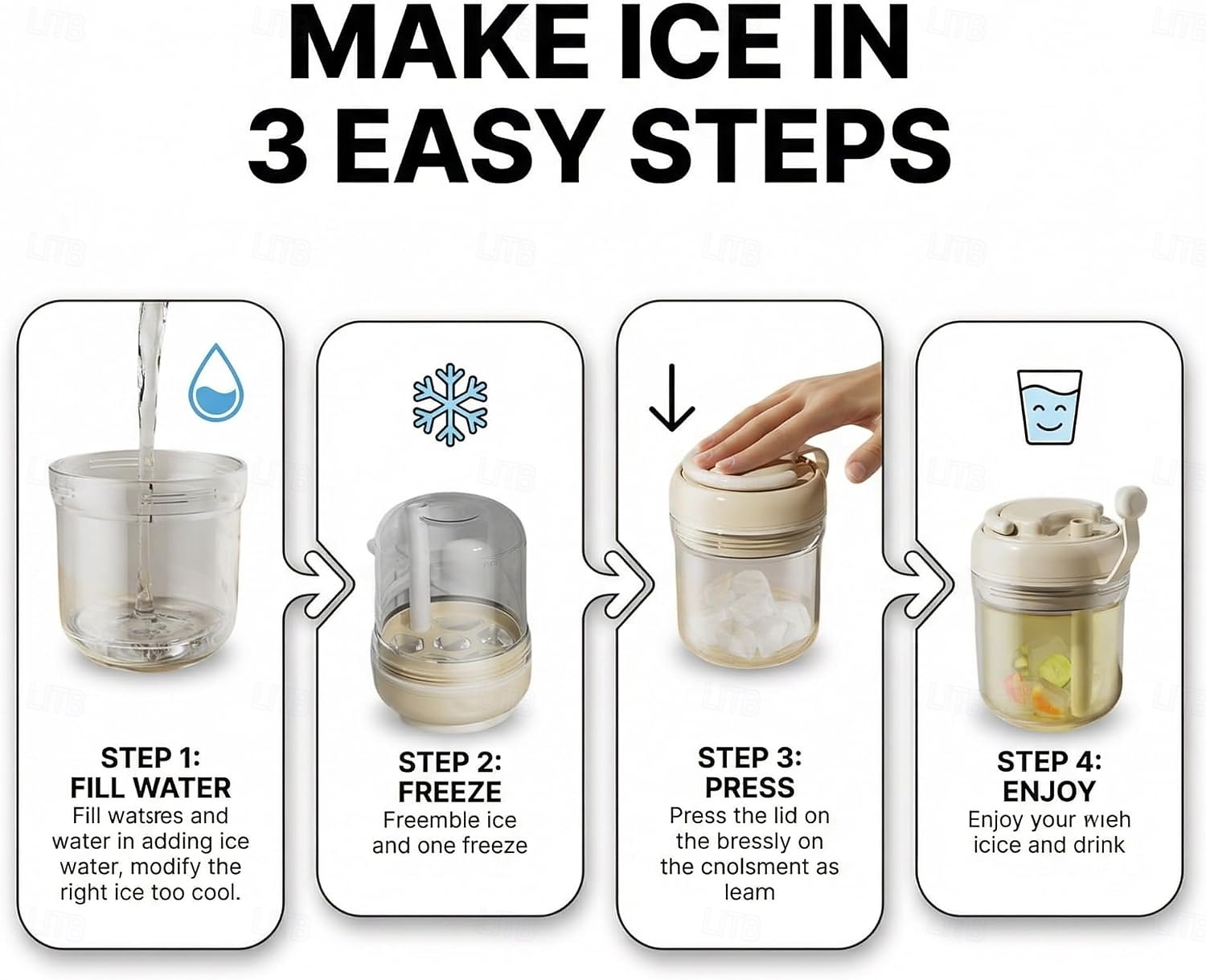 3-in-1 Water Bottle Ice Cube Tray with Straw & Lid, Portable Touch-Free Iceball Kettle, Reusable Storage Bottle, Easy Press to Release Silicone Icing Tray for Gym, Travel, Juice & Coffee 2026 - $10.99 –P13