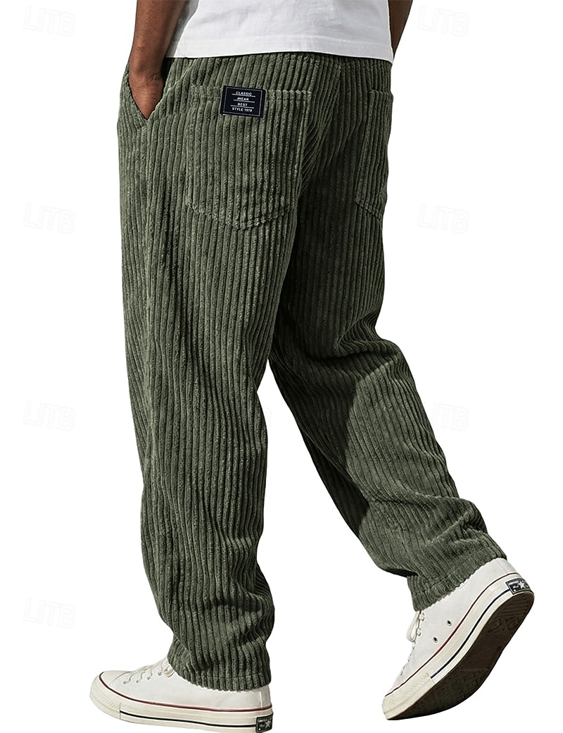 Bărbați Pantaloni Pantaloni Corduroy Pantaloni de iarnă Pantaloni casual Pantaloni largi Cordon Picior drept Culoare solidă Confort Απαλό Lungime totală Casual Zilnic În aer liber Modă Stil Clasic 2026 - $29.99 –P6
