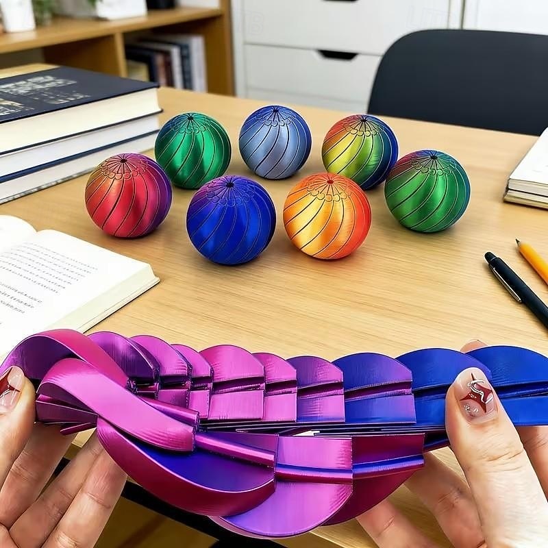 1 db színátmenetes színű, 3D nyomtatott rugalmas labda, csavarható, rugalmas labda, vegyes színű, nem mérgező, javítja a kéz-szem koordinációt, ideális irodai kikapcsolódáshoz és hobbi fejlesztéshez 2026 - $9.99 –P1