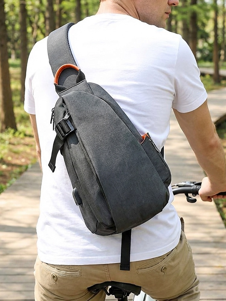 Men's Polyester Sling Bag Chest Pack, Multi-Color Crossbody Bag with Adjustable Shoulder Strap, Ideal for Casual Daily Use, Outdoor Sports, Hiking, Fishing and Travel 2026 - $24.99 –P2