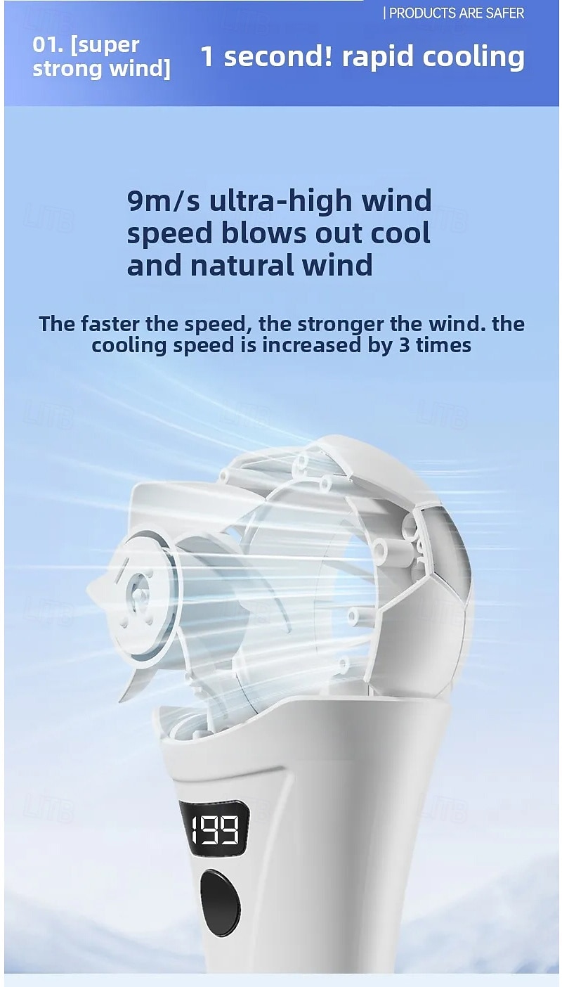 Soccer Handheld Fan, Portable Mini Fan with 199 Wind Speeds & LED Digital Display, USB Rechargeable Personal Football Fan for Match Day, Outdoor Sports, Travel, Gifts for Kids & Fans 2026 - $12.99 –P3