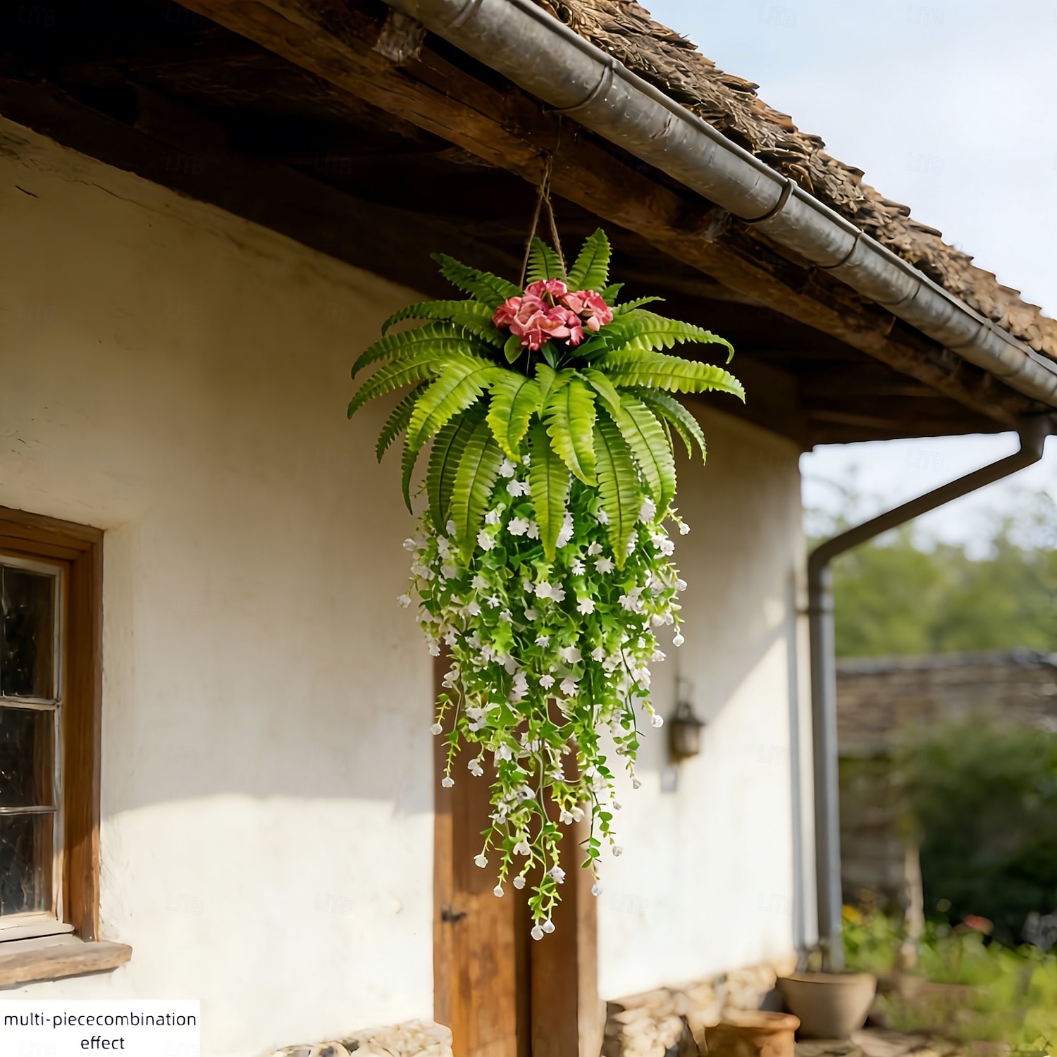 4 db 104 cm-es perzsa füves függőnövény, kültéri használatra alkalmas, modern dekoráció esküvőre, kerti és udvari dekorációhoz, karbantartásmentes, tökéletes tavaszra, Valentin-napra, anyák napjára 2026 - $23.99 –P1