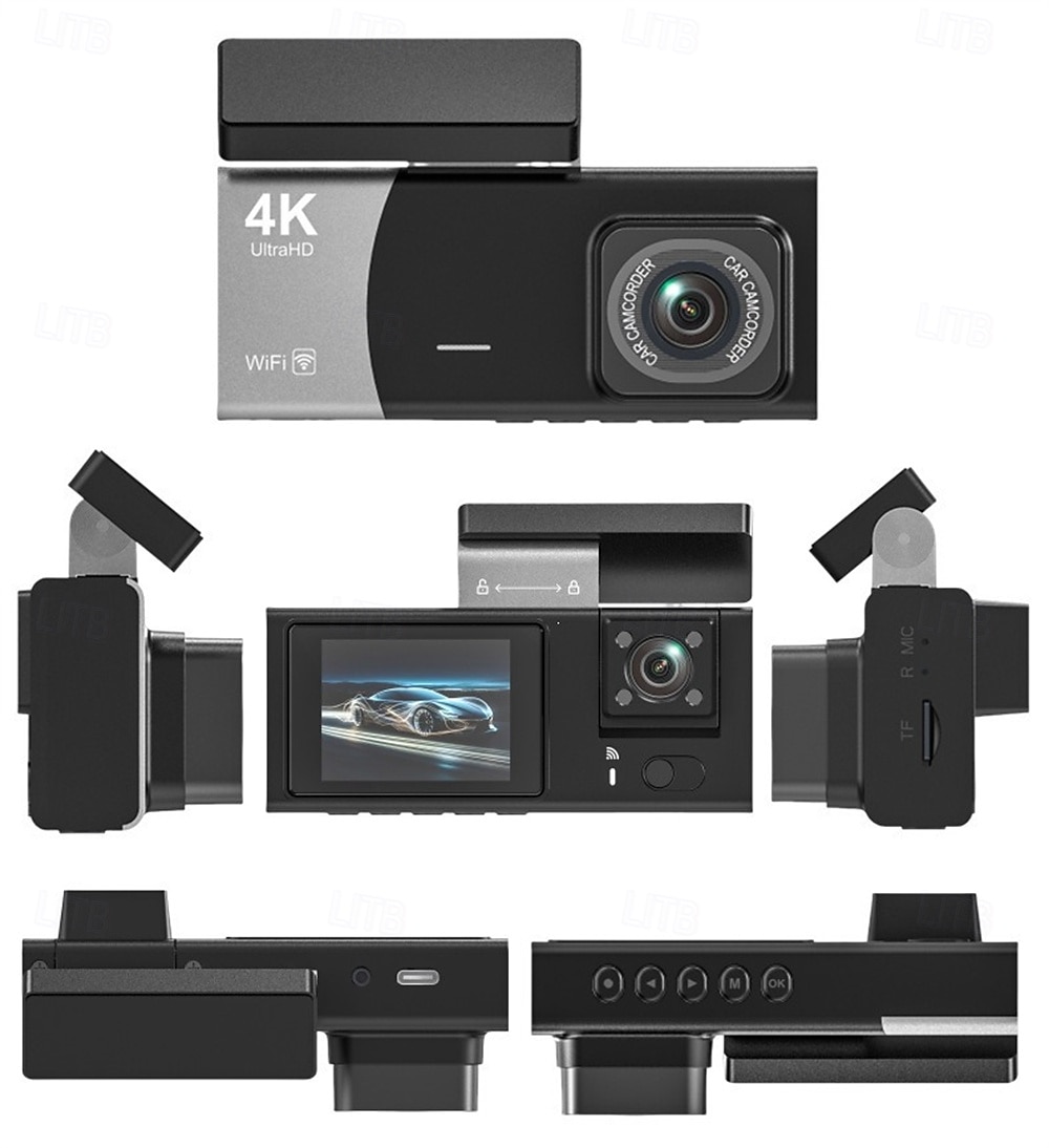 1080p Nytt Design / med bakkamera Bil DVR 170 grader Bred vinkel 2 tommers IPS Dash Cam med Bevegelsessensor / Loop-opptak / Vanntett Bilopptaker 2026 - $89.99 –P1