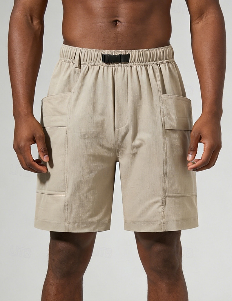 Hombre Pantalón Corto Cargo Pantalón corto Pantalones cortos casuales Pantalón corto deportivo Bolsillo Cintura elástica Puro Plano Comodidad Secado rápido Longitud de la rodilla Exterior Gimnasia 2026 - $26.99 –P2