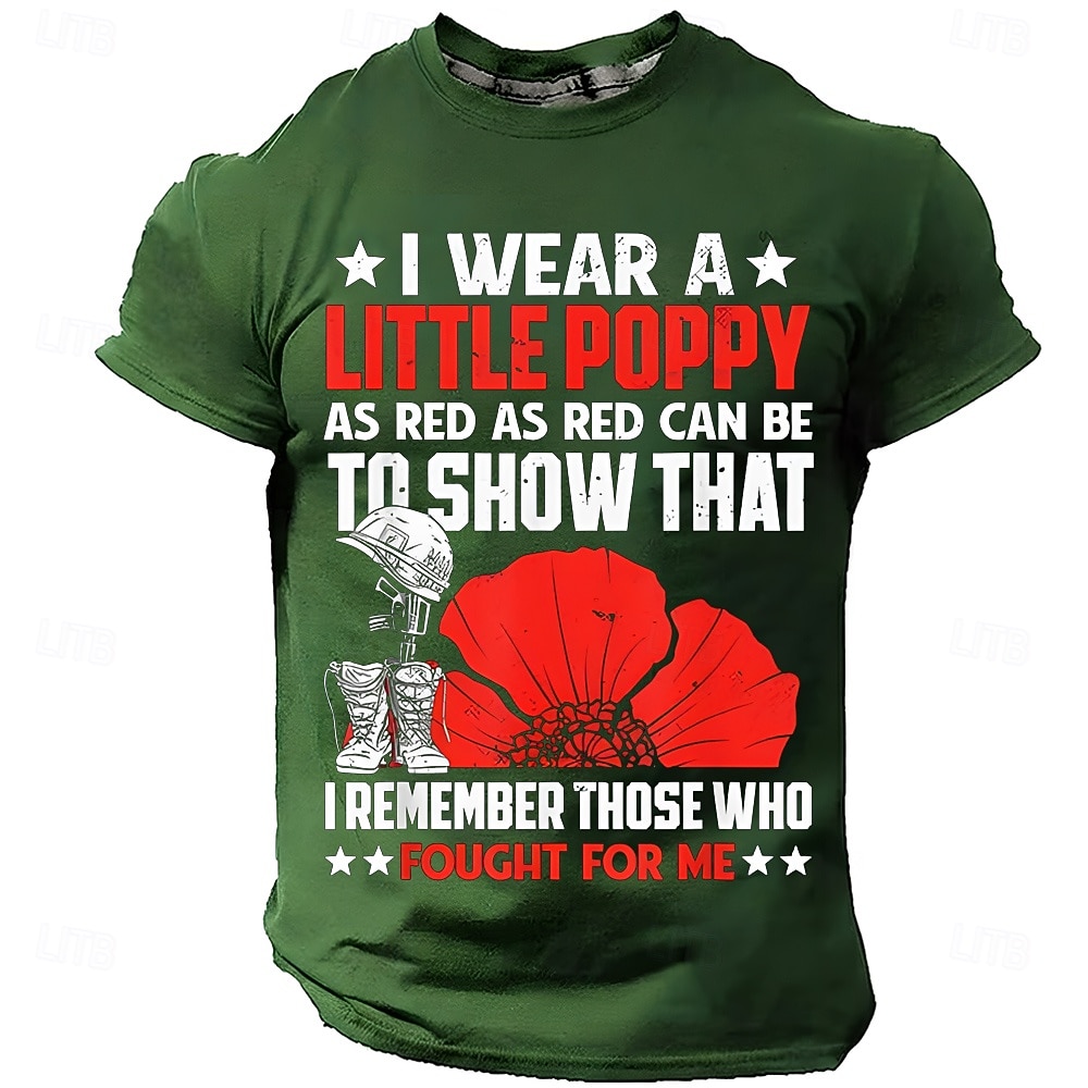 Día de los Caídos Hombre Argot divertido Camiseta Manga Corta Camiseta Impresión 3D Cuello Barco Camisa Moda Diario Diario Calle Azul Piscina Rojo Verano Primavera Ropa S M L XL XXL XXXL 2026 - $18.99 –P6