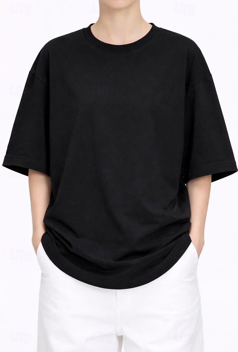 T-shirt surdimensionné en 100 % coton pour femme tee-shirt haut couleur unie élégant basique décontracté manches courtes col rond hauts réguliers sports quotidiens sortie noir blanc rose vin bleu de 2026 ? $19.99 –P16