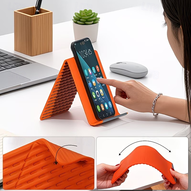 Suporte de silicone para celular com estrutura de alumínio, flexível e dobrável, que se adapta a qualquer formato, com ajuste multiangular para celulares e tablets. &dispositivos pequenos de 2026 por $13.49 –P6