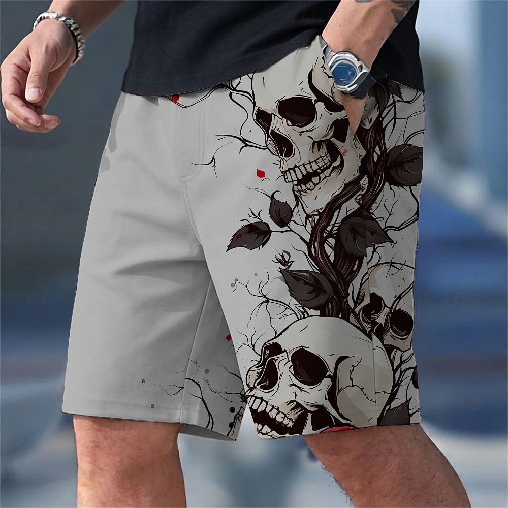 Hombre Amor y esqueleto Cráneos Cosecha Boxers de Natación Trajes de baño, bañadores cortos Pantalones de Surf Media cintura Estilo gótico oscuro Exterior Vacaciones Uso Diario Bolsillos laterales 2026 - $20.99 –P3