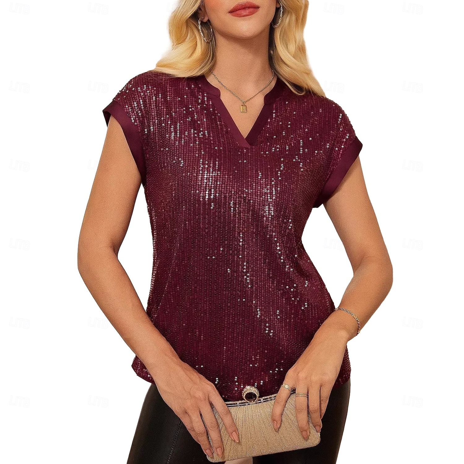 Retro Antiguo Disco Años 80 T-Shirt Mangas cortas Disco Lentejuelas Escote en Pico Disfraz Mujer Víspera de Todos los Santos Carnaval Festival de Música Fiesta Club nocturno Adultos Camiseta Verano 2026 - $34.99 –P3
