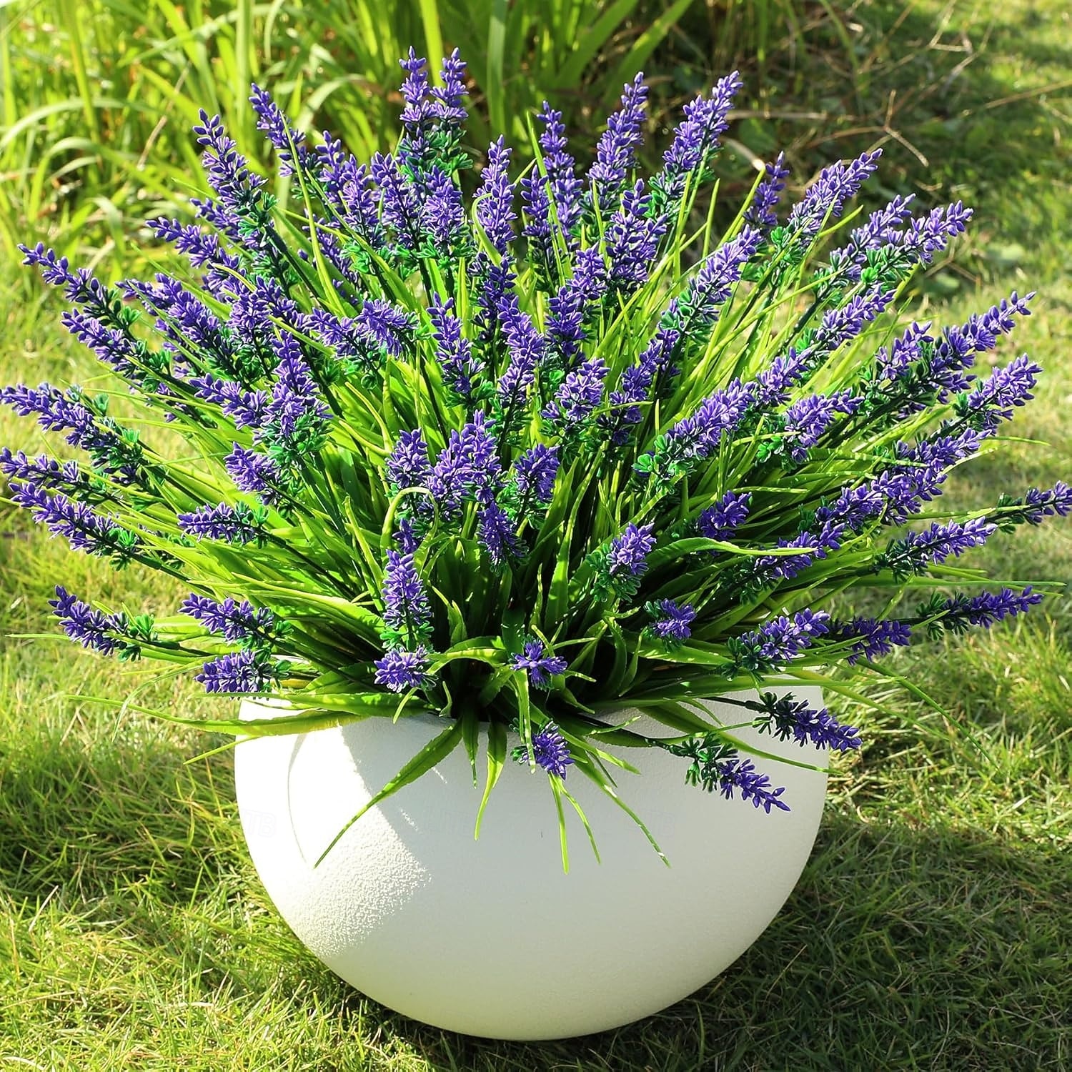 16 bundels kunstplanten voor buiten, UV-bestendige nep-lavendel &Apengras, realistische plastic kunstplanten voor balkon, terras, veranda, groene decoratie, plantenbakvulling (paars) 2026 - $25.99 –P6