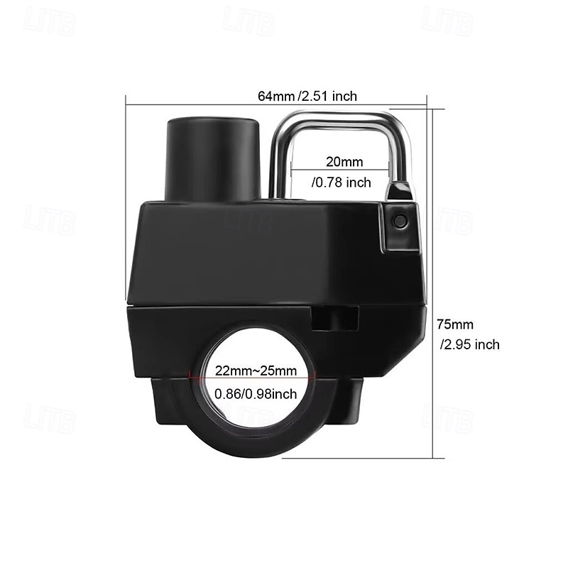 2 Pack Motorcycle Helmet Lock, Universal Anti-Theft Handlebar Mount Helmet Security Lock for Motorbike Scooter Bicycle, Heavy Duty Metal Lock with 2 Keys, Fits 22-25mm Handlebars, Black 2026 - $18.99 –P13