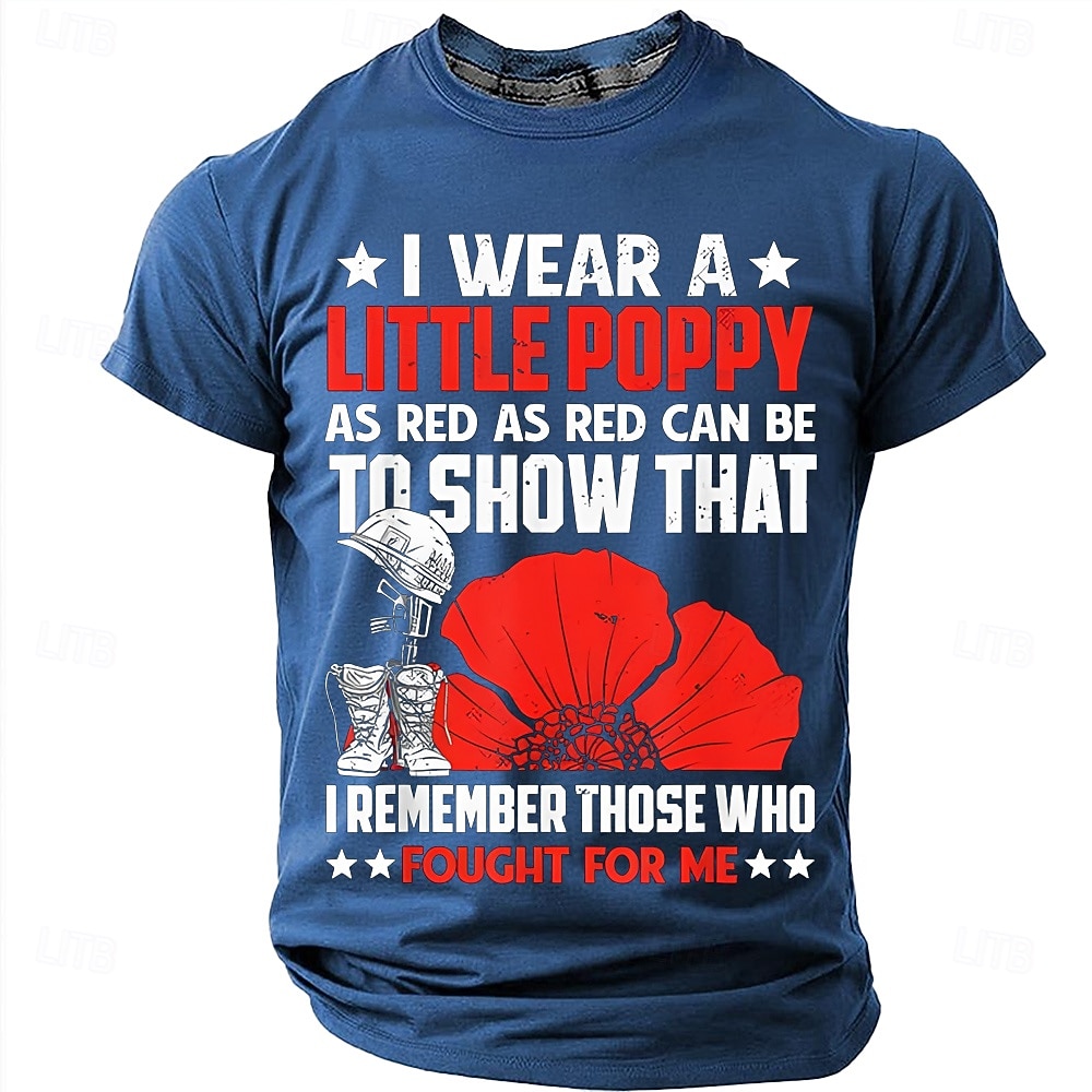 Día de los Caídos Hombre Argot divertido Camiseta Manga Corta Camiseta Impresión 3D Cuello Barco Camisa Moda Diario Diario Calle Azul Piscina Rojo Verano Primavera Ropa S M L XL XXL XXXL 2026 - $18.99 –P1