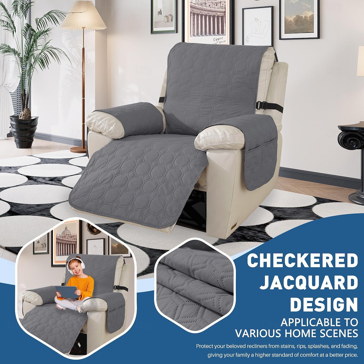 Husă de canapea impermeabilă, rabatabilă, matlasată, pentru animale de companie, din material textil, o singură bucată, acoperire completă, protector de canapea, antiderapant, antipete, protector de mobilier, utilizare în toate anotimpurile, pentru câini  2026 - $37.99 –P3