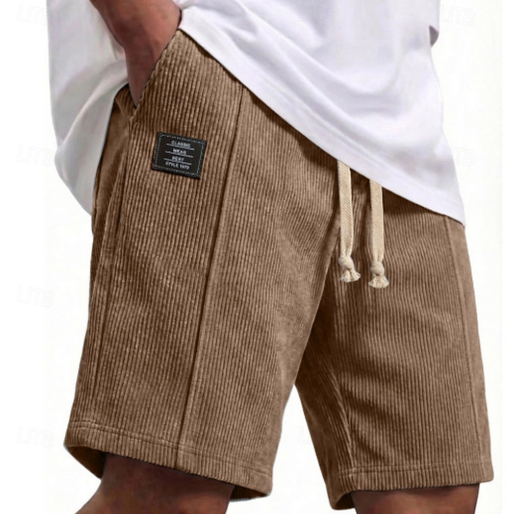 Hombre Pantalón corto Pantalones cortos de verano Pantalones cortos casuales Pantalones cortos de pana Bolsillo Cintura elástica Plano Comodidad Transpirable Longitud de la rodilla Exterior Playa 2026 - $21.99 –P8