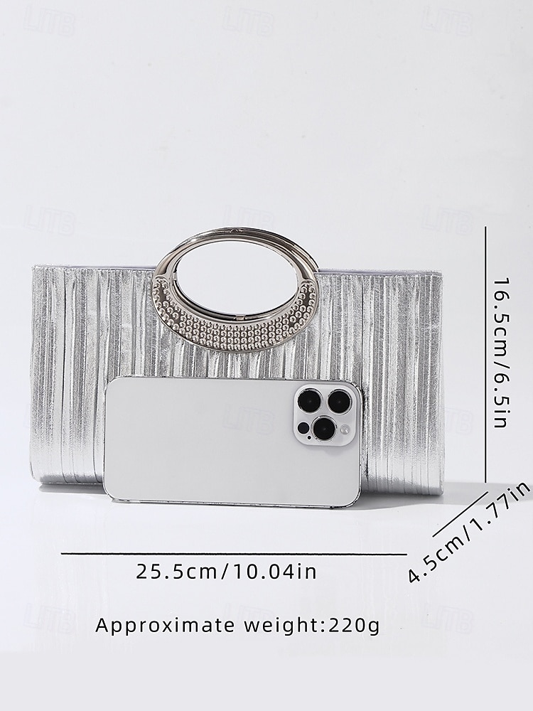 Women's Faux Leather Handbag, Multiple Colors, Rhinestone Accents, Chain Strap for Shoulder or Crossbody, Elegant Evening Clutch, Perfect for Weddings, Parties, Formal Events 2026 - $19.99 –P10