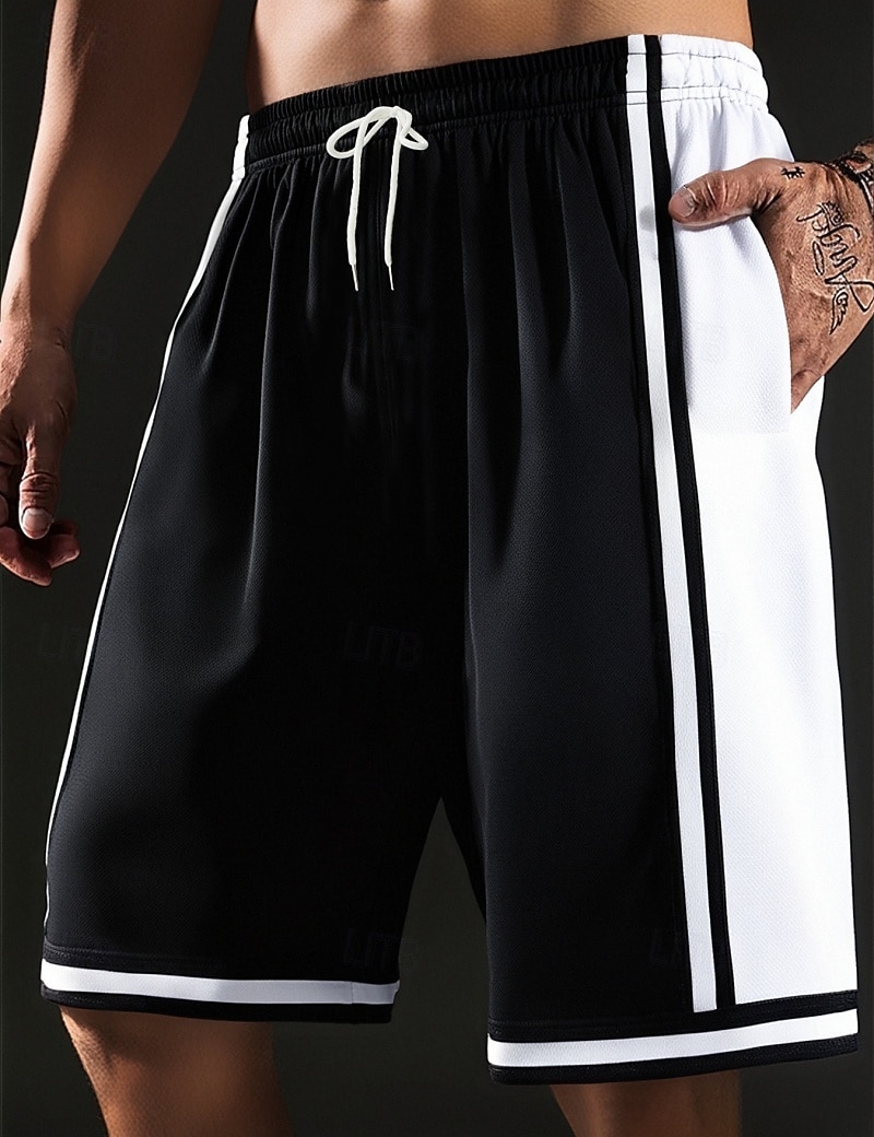 Homme Short actif Shorts de survêtement Shorts Shorts d'été Cordon de serrage Taille Élastique Bloc de Couleur Longueur Genou Occasionnel Quotidien Extérieur Sports Streetwear Noir Blanche de 2026 ? $14.99 –P2