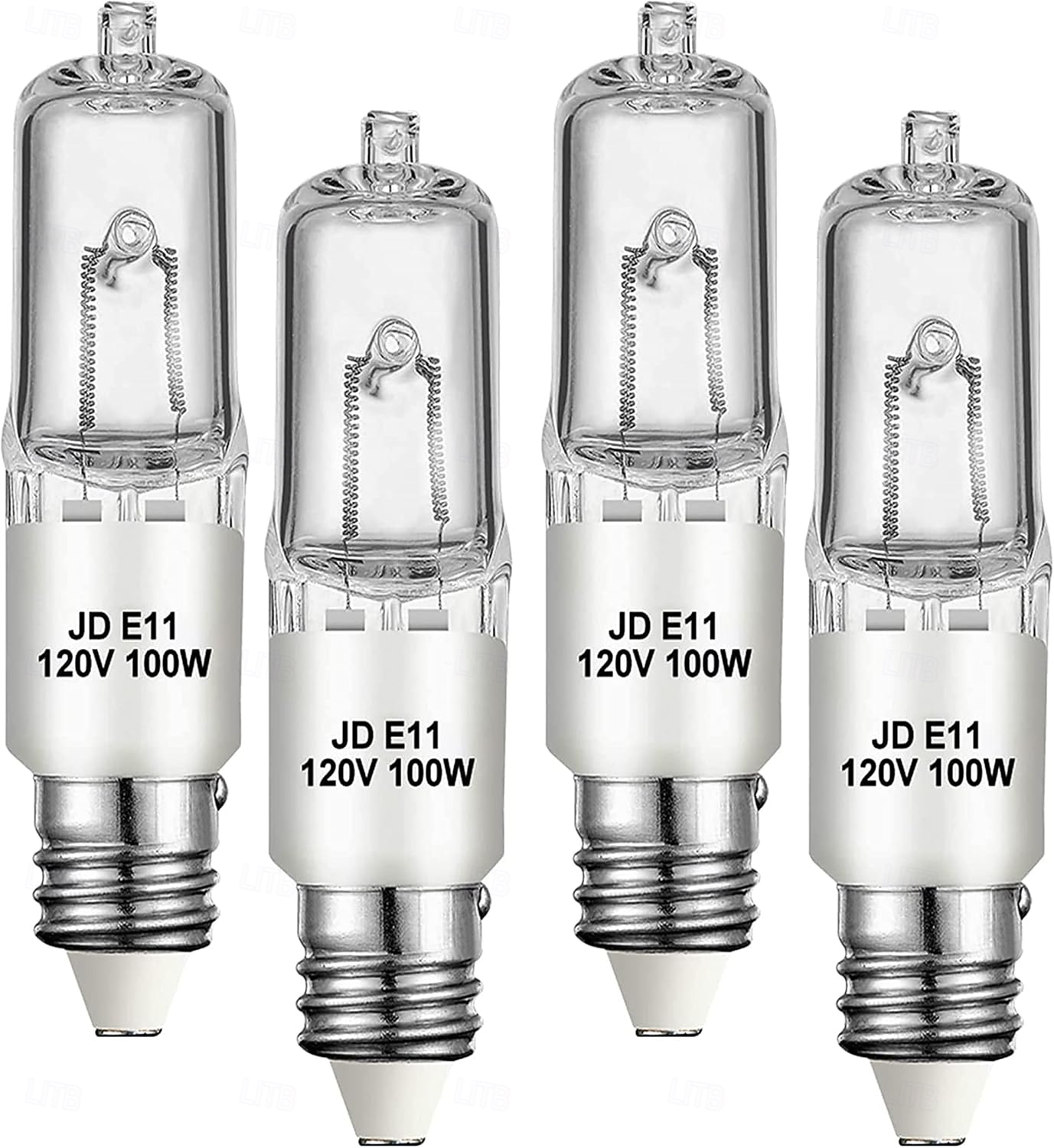 Becuri mini candelabre cu halogen jde11 120v 75w/100w, bec t4 jd e11 (bec LED de schimb e11) bec halogen t4 alb cald 2700k, reglabil, pentru ventilator de tavan, candelabre, lămpi de masă, 4 buc. 2026 - $23.99 –P2