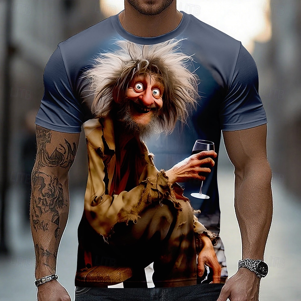 Homens 3D impressão 3D Camiseta Manga Curta Camiseta Impressão 3D Gola Redonda Camisa Exagerado Designer Diário Bandagem Festa Azul Roxo Profundo Branco Verão Primavera Todas as Estações Roupa S M L de 2026 por $19.99 –P4