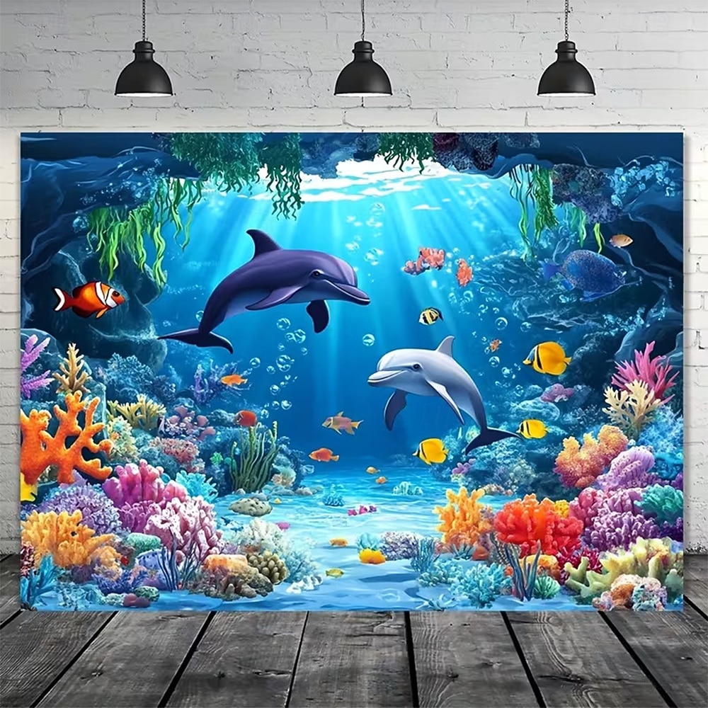 Onderwaterwereld, kleurrijke tropische vissen, koraalrif, zonlicht, blauw water, natuur, wandtapijt, achtergrond voor slaapkamer, woonkamer, kinderkamer, huisdecoratie, muurkunst 2026 - $20.99 –P3