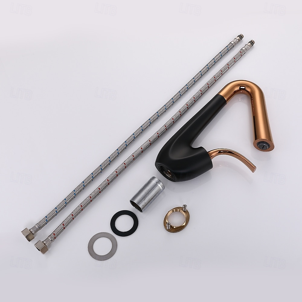 2026年 シンプルでエレガントな真鍮製洗面器用蛇口 – 温水・冷水対応、飛沫防止、回転式シンク蛇口。洗面器、カウンター下、洗面台キャビネットに使用可能。  コレクション – $239.39 –P2