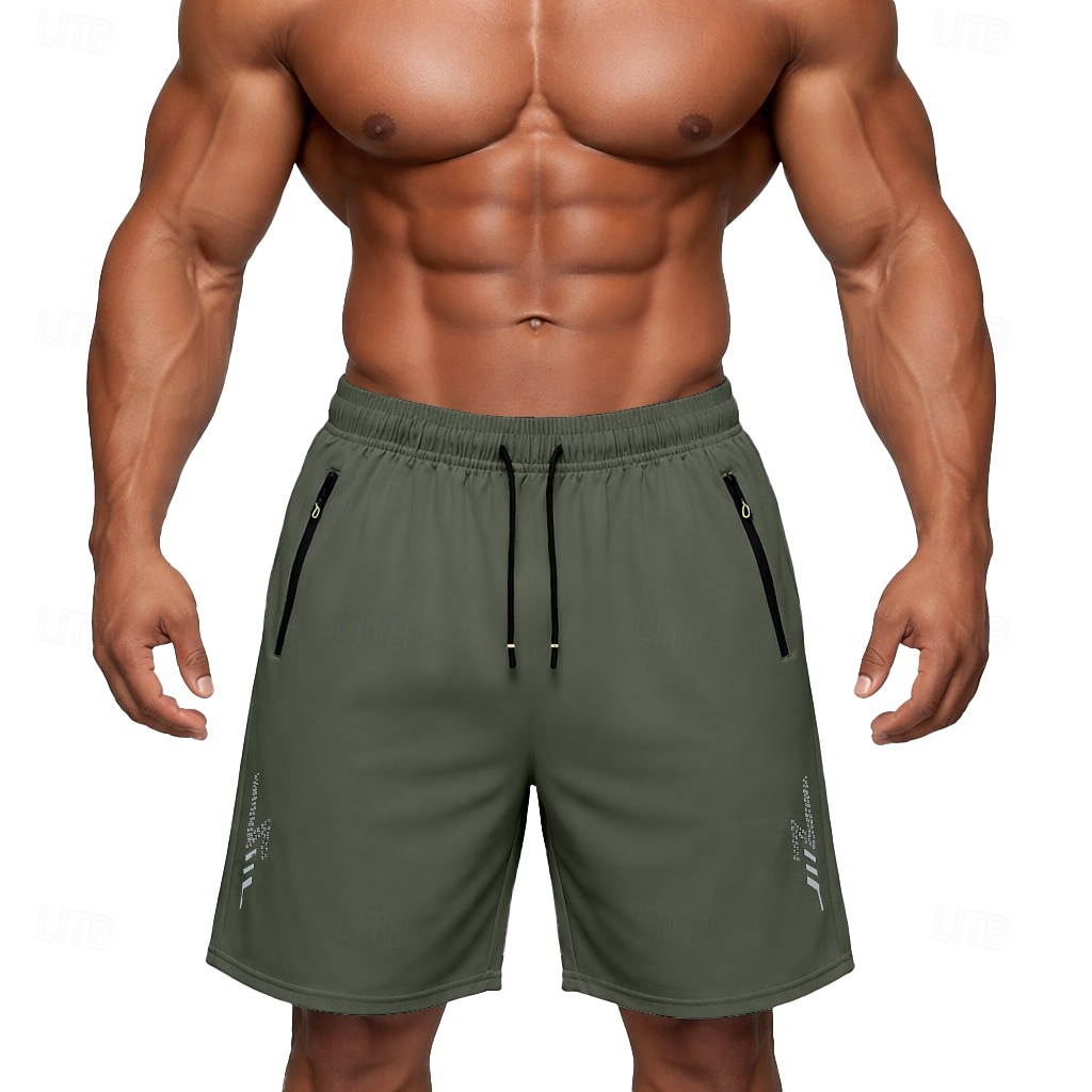 Men's Active Shorts Casual Shorts Athletic Short Pocket Elastic Waist Plain Plain Solid Quick Dry Sports Above Knee Outdoor Gym Training Sports Sport Black Navy Blue Stretchy 2026 - $17.99 –P2