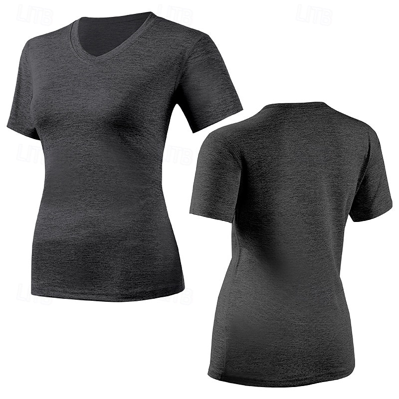 Women's Solid Colored Running T-Shirt Running Top Running Shirt Summer Spring Short Sleeve Quick Dry Lightweight Elastic Breathable Tennis Golf Black Pink Purple Sportswear Activewear 2026 - $14.99 –P5