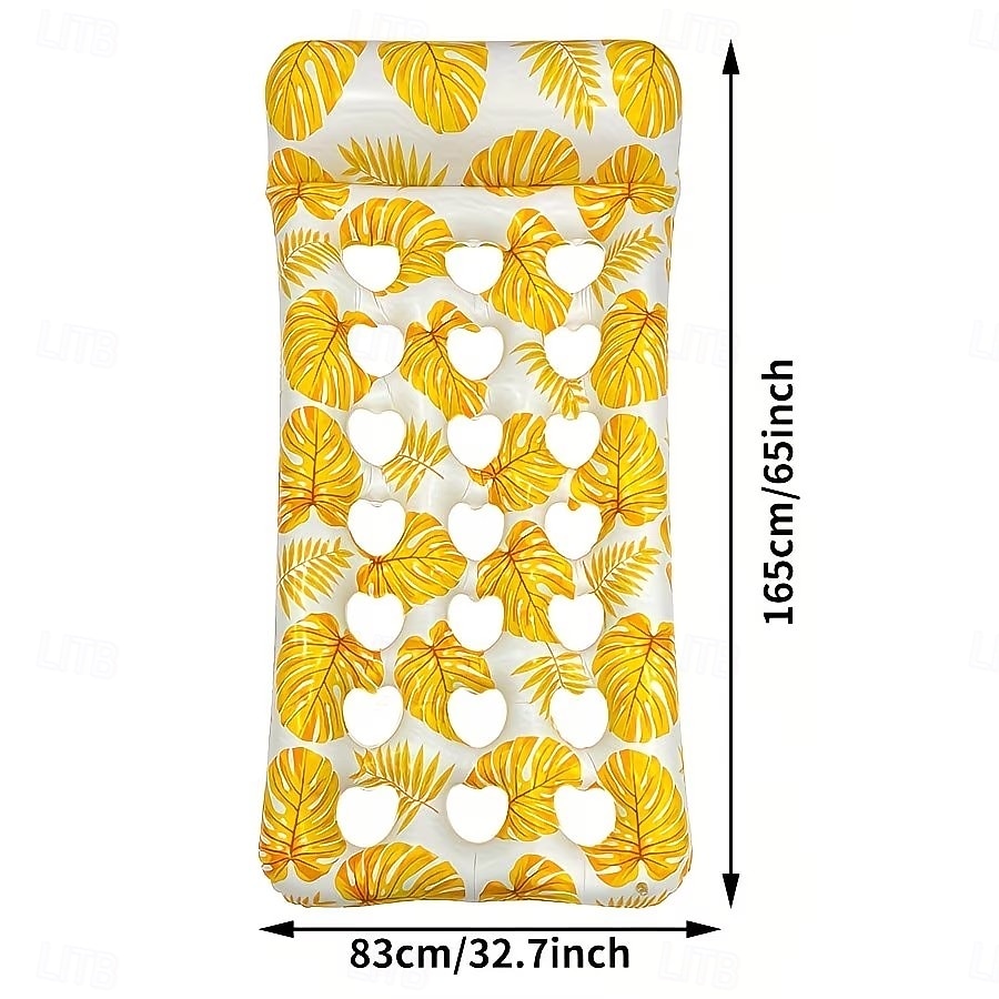Tumbona inflable acuática, cojín flotante para piscina con estampado hawaiano, cómoda tumbona inflable flotante para piscina con diseño ergonómico, colchoneta flotante de PVC resistente para la 2026 - $29.99 –P2