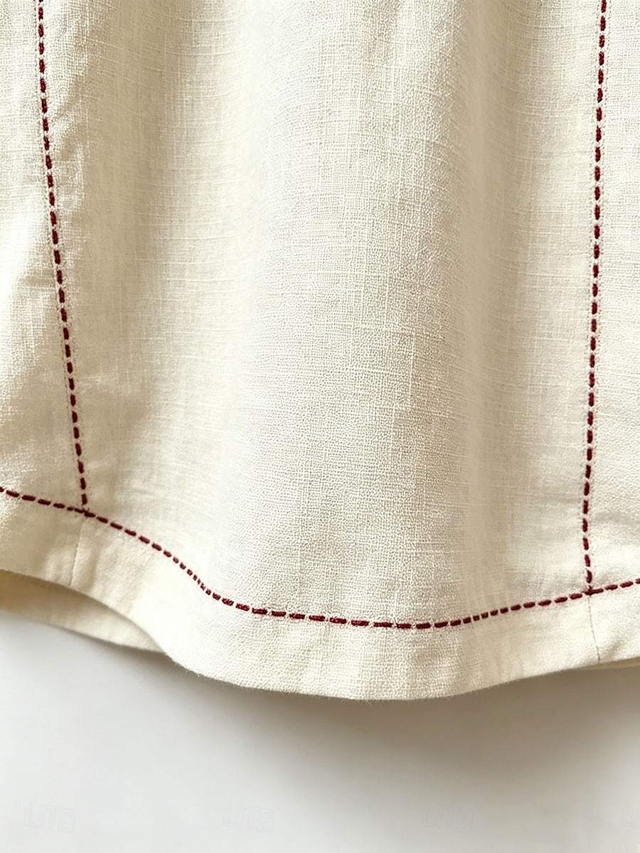 Damen Hemd Bluse Einfach Gestreift Stilvoll Klassisch Modern Dreiviertelarm Quadrathals Lange Oberteile Lässig Täglich Strand Weiß Gelb Marineblau Himmelblau Aprikose Sommer Frühling 2026 - $12.99 –P6