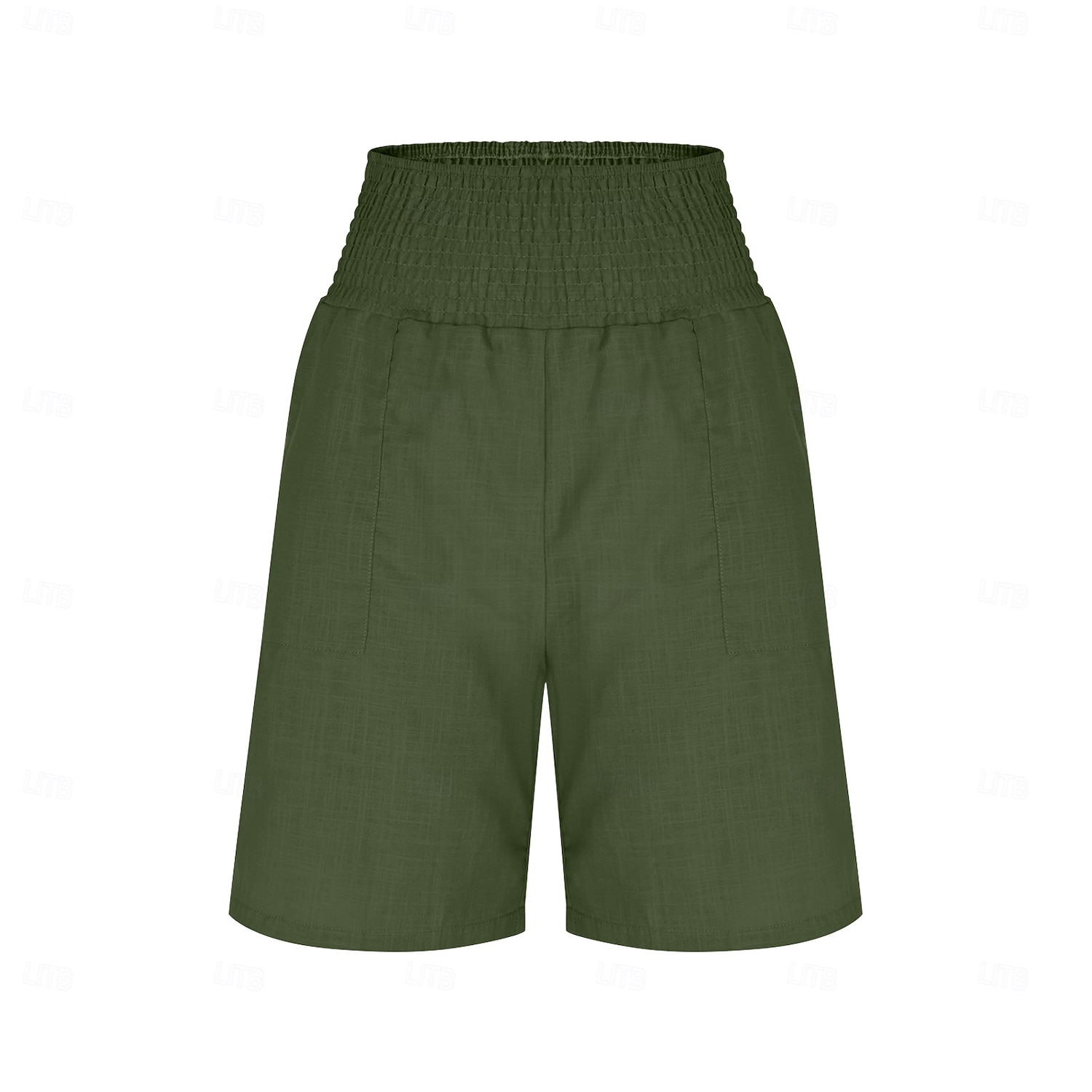 Femmes Chinos Shorts Vacances Basique Court Taille haute Uni Confort Élastique Quotidien Mer bleue Noir Rouge bleu marine Été Printemps Coupe Ample de 2026 ? $18.99 –P5