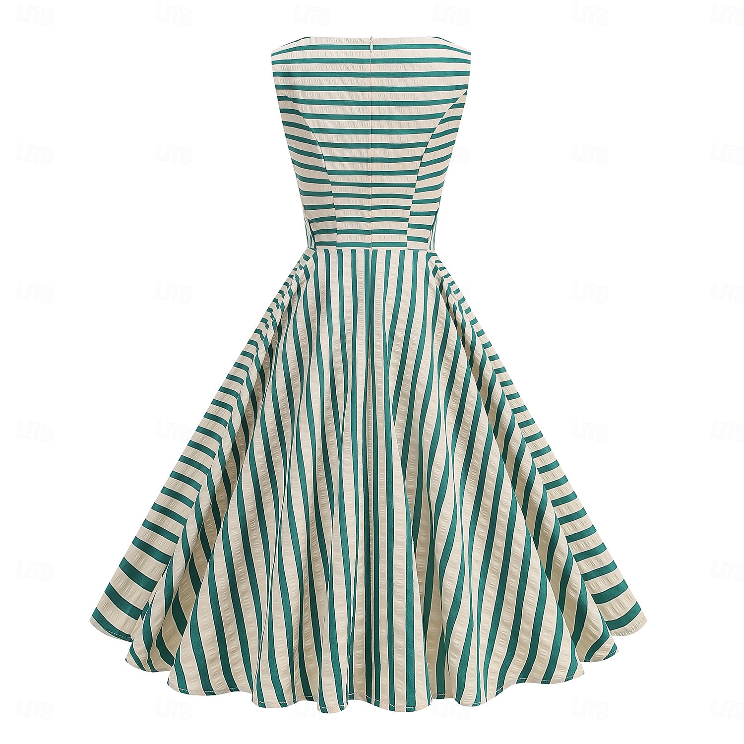 1950s Retro Vintage Midi Dress Swing Dress Flare Dress Sleeveless Striped Fit & Flare Swing Round Neck Fancy Dress Women's Carnival Casual Party Dailywear Adults' Dress Spring & Summer 2026 - $47.99 –P3