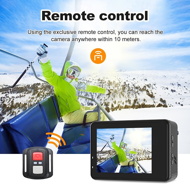 5K Action Camera with Dual Touch Screen, 30FPS Ultra HD WiFi Waterproof Sports Camera, Underwater Vlog Cam with Remote Control, EIS Anti-Shake Helmet Camera for Diving, Skiing, Cycling, Travel 2026 - $114.99 –P5
