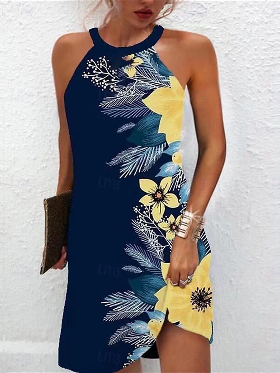 blue and yellow summer dress Lily Off Shoulder Blue/Yellow Lemon Dress
