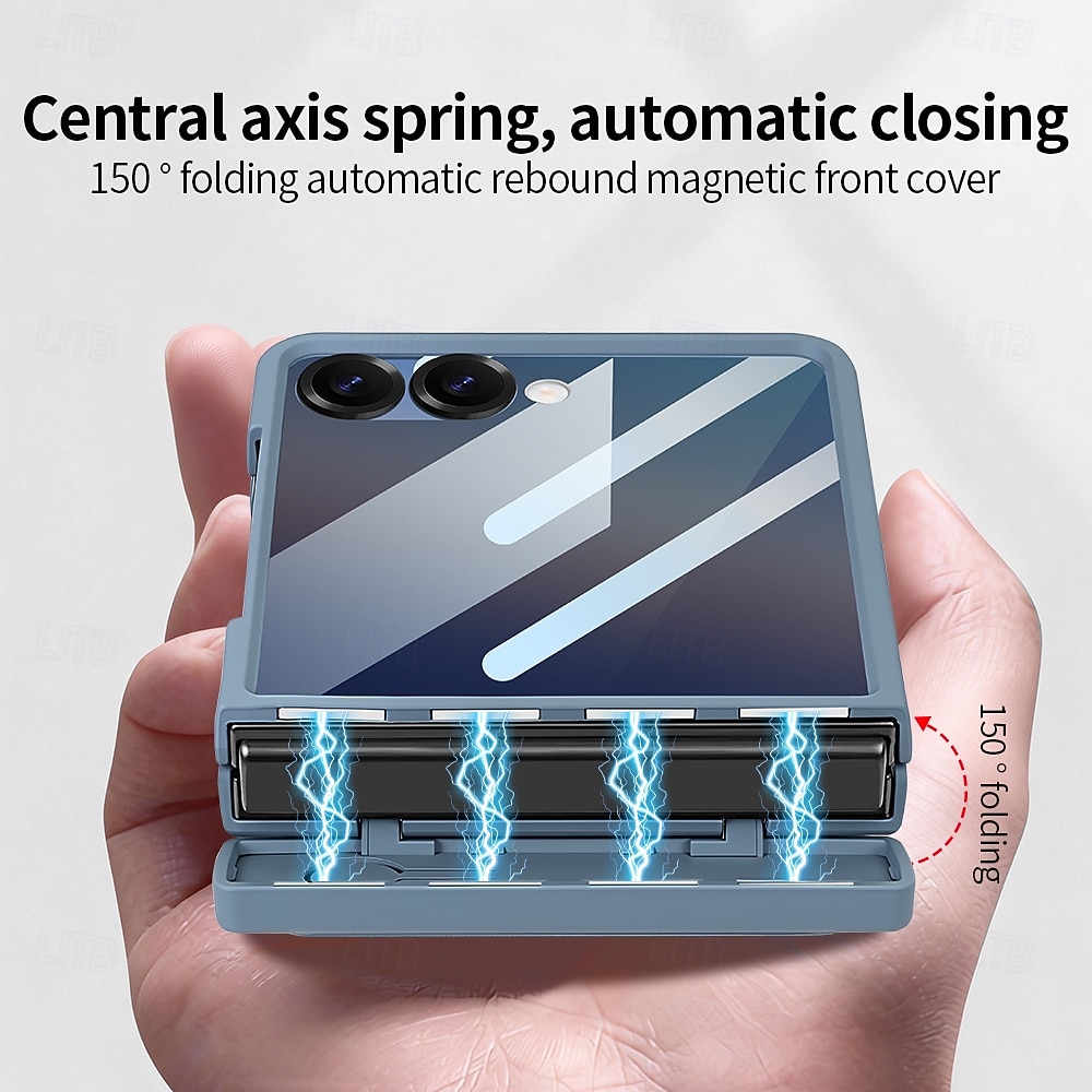 Phone Case For Samsung Galaxy Z Flip 7 Z Flip 6 Back Cover with Screen Protector PU Leather 2026 - $29.99 –P5