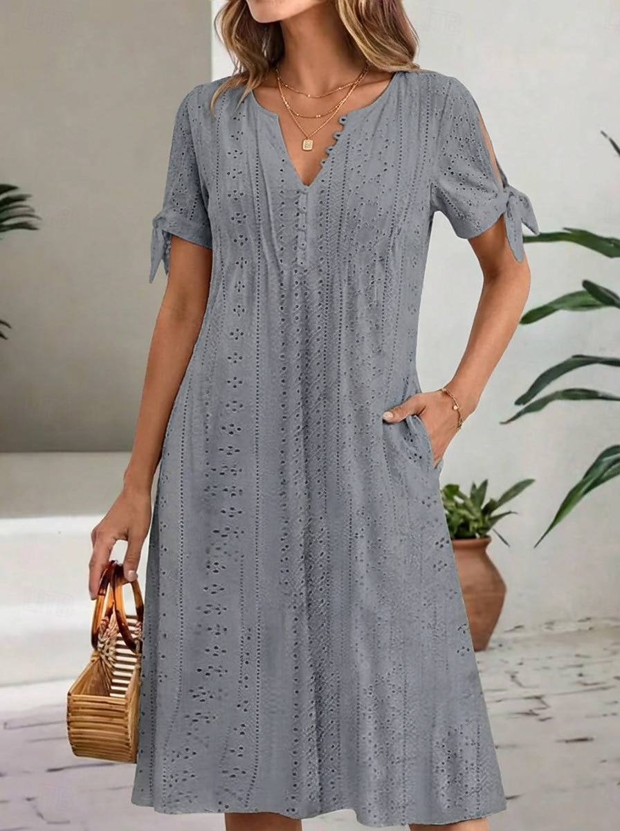 Γυναικεία Μίντι φόρεμα Φόρεμα Boho Φόρεμα σε γραμμή Α Καλοκαιρινό φόρεμα Φόρεμα με πλισέ Κομψό Μοντέρνα Μπόχο Causal Καθημερινά ΕΞΩΤΕΡΙΚΟΥ ΧΩΡΟΥ Χαλαρή Εφαρμογή Σκέτο Κοντομάνικο Λαιμόκοψη V 2026 - $26.99 –P7