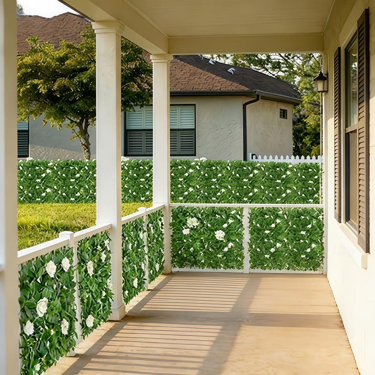 Expandable Artificial Ivy And Orchid Privacy Screen Fence With Realistic Green Leaves, Durable Wood-Plastic Material, Maintenance-Free Outdoor Garden Decoration, Ideal For Patio, Balcony, Backyard 2026 - $23.99 –P5